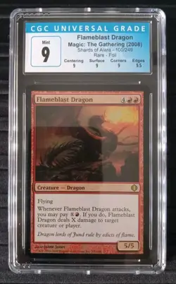Mtg Flameblast Dragon (CGC) 9Q+ Shards of Alara. Rare foil [2008] - Image 1