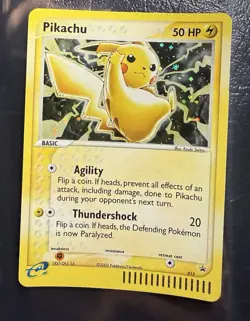 2003 Card PIKACHU 12 PROMO BLACK STAR HOLO POKEMON RAW N/M - Image 1