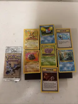 Pokemon Fossil Booster LONG CRIMP Pack WOTC Open Pack Plus 7 Cards - Image 1