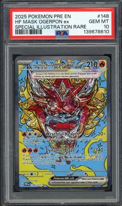 PSA 10 Hearthflame Mask Ogerpon ex Prismatic Evolutions 148/131 Pokemon Card B13 - Image 1