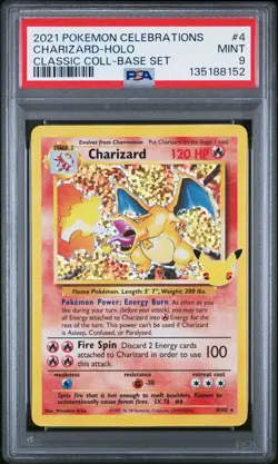 2021 POKEMON CELEBRATIONS CLASSIC COLL #4 CHARIZARD-HOLO PSA 9 - Image 1