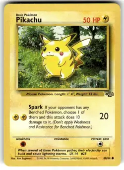 Pikachu 60/64 Jungle-Unlimited Edition Regular - NM - Pokemon Card - Image 1