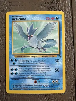 Pokemon TCG Articuno Fossil Card 17/62 Unlimited Rare Vintage - Image 1