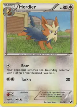 Herdier - 87/108 - Uncommon NM, English Pokemon Dark Explorers - Image 1