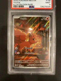 2025 POKEMON MEG EN-MEGA EVOLUTION ILLUSTRATION RARE #138 VULPIX PSA 9 - Image 2