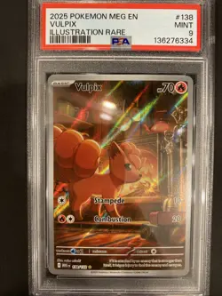 2025 POKEMON MEG EN-MEGA EVOLUTION ILLUSTRATION RARE #138 VULPIX PSA 9 - Image 3