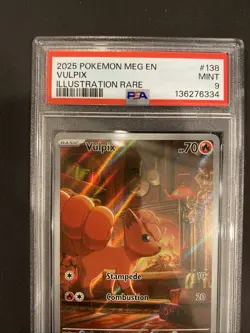 2025 POKEMON MEG EN-MEGA EVOLUTION ILLUSTRATION RARE #138 VULPIX PSA 9 - Image 5