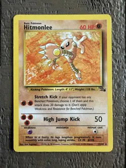 Pokemon TCG Hitmonlee Fossil 22/62 1999 Non-Holo Rare - Image 1