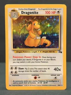 Pokemon Fossil Dragonite Holo - Lightly Played LP - Original Vintage 4/62 - Image 2