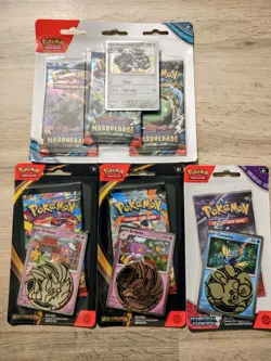 Pokemon 4no. Blister Packs Twilight Masquerade Mega Evolution Temporal Forces - Image 1