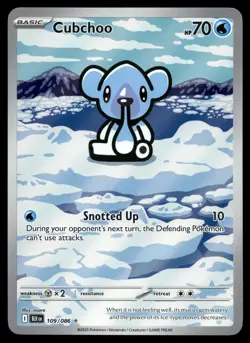 CUBCHOO 109/086 ILLUSTRATION RARE BLACK BOLT POKEMON - Image 1