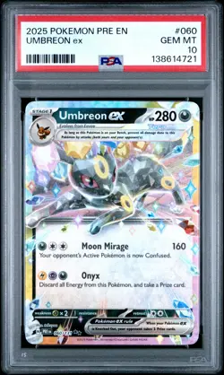 2025 POKEMON PRE EN-PRISMATIC EVOLUTIONS #060 UMBREON EX PSA 10 - Image 1
