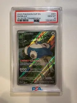 2023 Pokemon SVP EN Snorlax 151 Elite Trainer Box Gem Mint 10 - Image 1