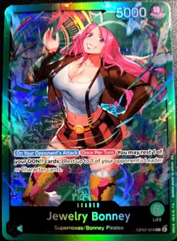 Jewelry Bonney OP07-019 ONE PIECE Tcg Card Game NM GREEN Leader - Image 1