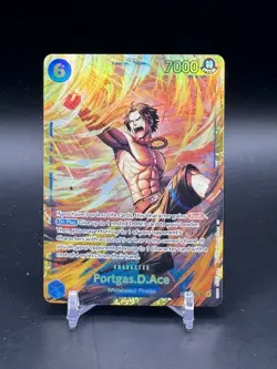 One Piece Carrying On His Will Portgas D Ace OP13-119 Secret Rare SEC SP NM - Image 1