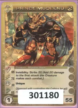 (301180) PRINCE MUDEENU 65/75/30/65/55 (2 Max Stats) SR HOLOFOIL Chaotic Card - Image 1