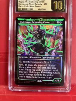 Hidetsugu, Devouring Chaos (Neon Green) Kamigawa MTG CGC Foil Pristine 10 PSA 10 - Image 2