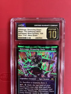 Hidetsugu, Devouring Chaos (Neon Green) Kamigawa MTG CGC Foil Pristine 10 PSA 10 - Image 3