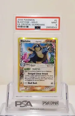 2006 Pokemon EX Crystal Guardians Holo Blastoise #2 PSA 9 MINT - Image 1