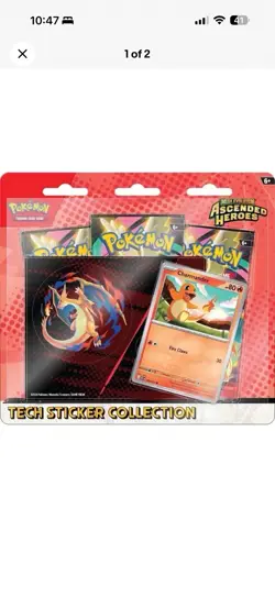 Not a presale on hand Pokemon. Ascended Heroes Tech Sticker 3 Pack Charmander - Image 1