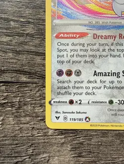 Pokemon (Sword & Shield) Vivid Voltage Jirachi Amazing Rare 119/185 - Image 4