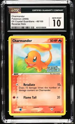 Pokemon Charmander 2006 Crystal Guardians Stamped Reverse Holo 48/100 CGC 10 - Image 1