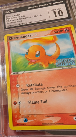 Pokemon Charmander 2006 Crystal Guardians Stamped Reverse Holo 48/100 CGC 10 - Image 4