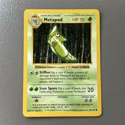Metapod 54/102 Base Set Shadowless Pokemon 1999 WOTC TCG Vintage Card Rare - Image 2
