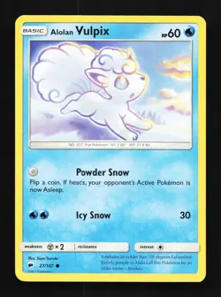 Alolan Vulpix 27/147 LP Burning Shadows English Pokemon Card TCG - Image 1