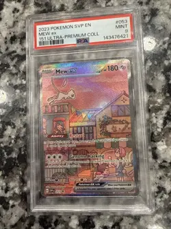 Pokemon TCG 2023 Ultra Premium Collection Mew EX Promo Card #53 PSA 9 Mint - Image 1