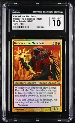 KAERVEK THE MERCILESS Time Spiral Foil Rare CGC 10 Gem Mint MTG [Nostalgium] - Image 1