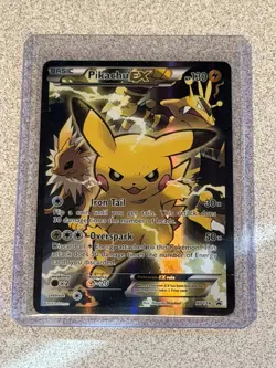 2016 Pokemon XY Black Star Pikachu ex Full Art Promo Red & Blue #XY124 MP - Image 1