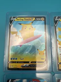 Surfing Pikachu & Flying Pikachu V & Vmax 4 Card Set Pokemon TCG Celebrations NM - Image 2