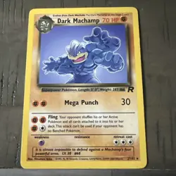 Pokemon Dark Machamp TCG 27/82 1st Edition Nonholo Rare Rocket - Image 1