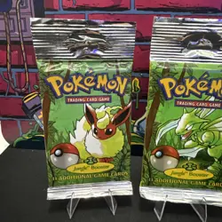 1999 Pokemon Jungle Booster Pack - Set of 3 - Long Crimp - Factory Sealed - Image 2