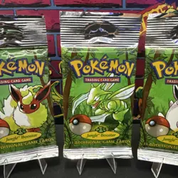 1999 Pokemon Jungle Booster Pack - Set of 3 - Long Crimp - Factory Sealed - Image 3