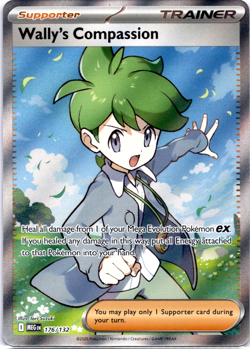 Pokemon TCG Wally's Compassion 176/132 Mega Evolution Full Art Holo Near Mint - Image 1