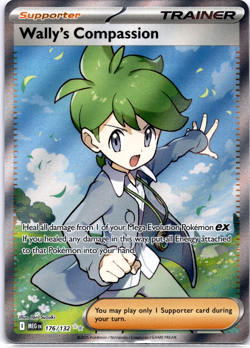 Pokemon TCG Wally's Compassion 176/132 Mega Evolution Holo Rare Lightly Played - Image 1