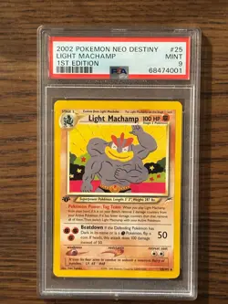 2002 Pokemon 1st Edition Neo Destiny Light Machamp #25 PSA 9 # 68474001 - Image 1