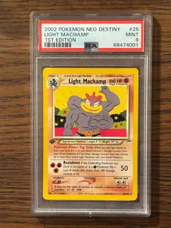 2002 Pokemon 1st Edition Neo Destiny Light Machamp #25 PSA 9 # 68474001 - Image 3