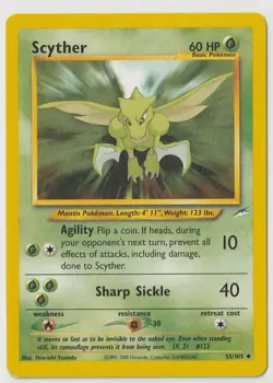 Scyther 55/105 Uncommon Neo Destiny Pokemon Moderately Played - Image 1