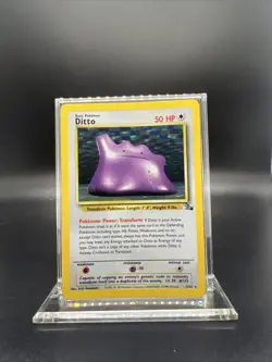 Pokemon Ditto 3/62 Fossil Holo - HEAVY PLAY - Image 1
