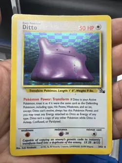 Pokemon Ditto 3/62 Fossil Holo - HEAVY PLAY - Image 4