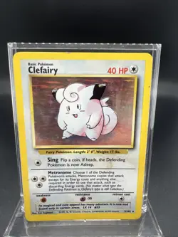 Pokemon Clefairy 005/102 Base Set Holo - HEAVY PLAY - Image 1