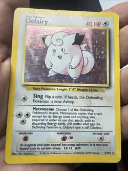 Pokemon Clefairy 005/102 Base Set Holo - HEAVY PLAY - Image 4