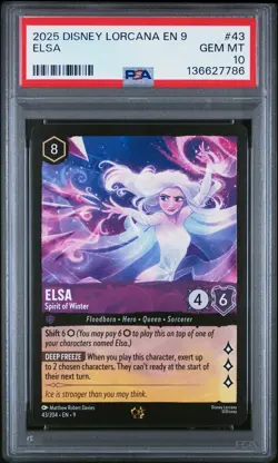 2025 DISNEY LORCANA EN 9-FABLED #43 ELSA - SPIRIT OF WINTER PSA 10 - Image 1