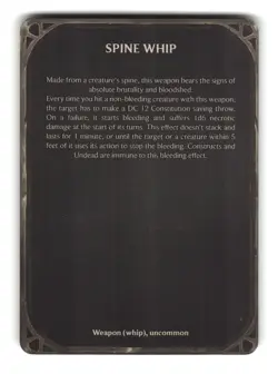 MapHammer Magic Items Unchained D&D Item Card - Spine Whip - Image 2