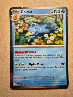 Pokemon TCG Golduck 008 ME: Mega Evolution Cosmos Holo Black Star Promo Card NM - Image 1