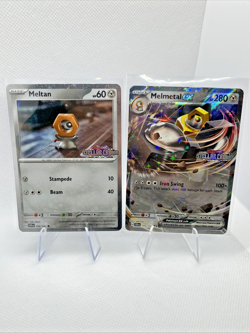 Melmetal ex 105/142 + Meltan 102/142 Stellar Crown Stamped Promo Card *NM* - Image 1