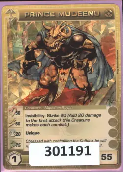 (301191) PRINCE MUDEENU 50/80/20/75/55 (2 Max Stats) SR HOLOFOIL Chaotic Card - Image 1